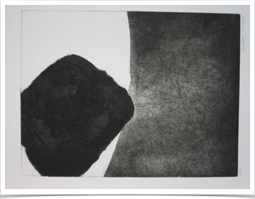 Aquatinta/Vernis mou/ 
Carborundum, 
11.2009  Aufl. 
Doree Kupferdruck 300g
40x30cm